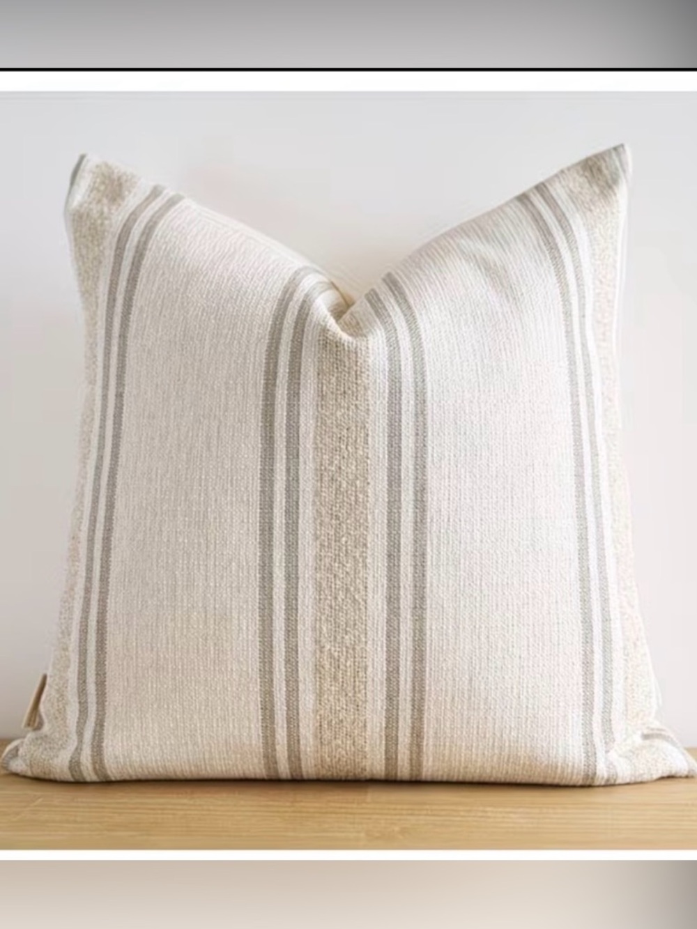 Decorative Lenin Burlap Farm House Striped 18” x 18” Toss Pillow Cover 🌿🆕🌿